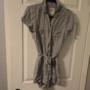 Abercrombie & Fitch Navy and White Striped Jacket